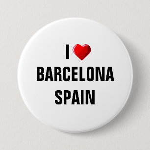 BÓTON REDONDO 7.62CM EU AMO BARCELONA, ESPANHA