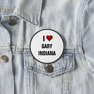 Bóton Redondo 7.62cm Eu Amo Gary, Indiana Button