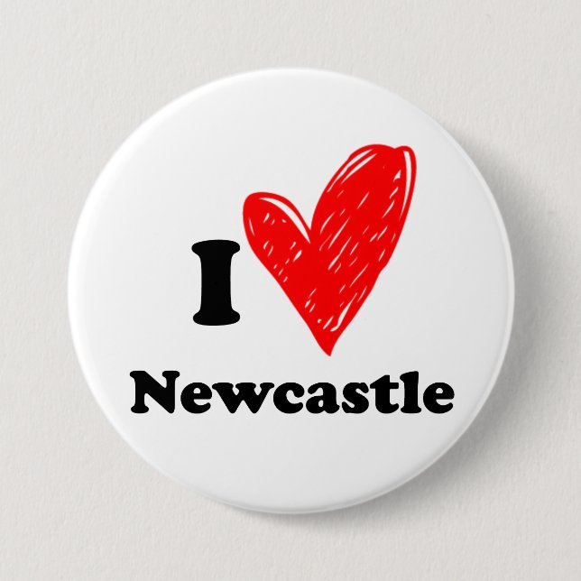 Bóton Redondo 7.62cm Eu Amo Newcastle (Frente)