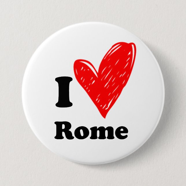 Bóton Redondo 7.62cm Eu Amo Roma (Frente)