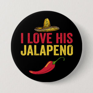 Bóton Redondo 7.62cm Eu Amo Seu Jalapeno Cinco De Maio