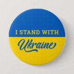 Bóton Redondo 7.62cm Eu Fico Com A Ucrânia Bandeira Amarela Azul Ucrâni<br><div class="desc">Ucrânia Flag em azul e amarelo para mostrar apoio à paz e liberdade na Ucrânia. COPYRIGHT © 2021 Judy Burrows,  Black Dog Art - Todos Os Direitos Reservados. Eu fico com a Ucrânia Blue Yellow Flag Botanian</div>