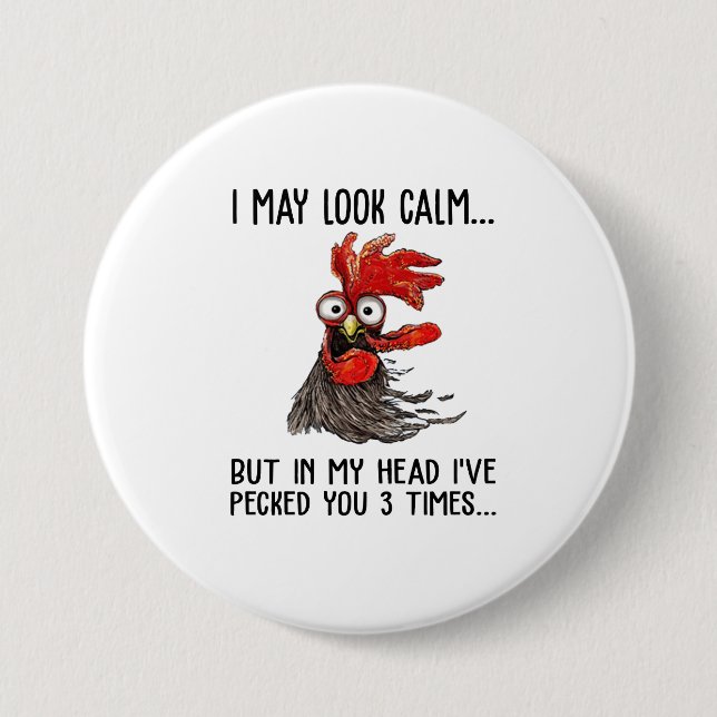 Bóton Redondo 7.62cm Eu posso parecer calma, mas na minha cabeça eu te  (Frente)