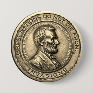 Bóton Redondo 7.62cm Excelente Abraham Lincoln Cotações