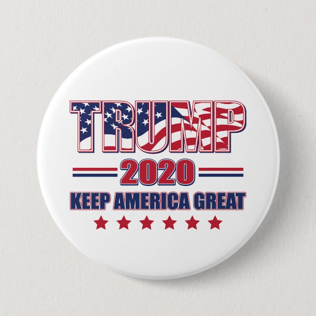 Bóton Redondo 7.62cm Excelente Trump 2020 Keep America (Frente)
