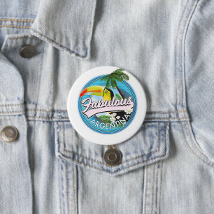 Bóton Redondo 7.62cm explore o fabuloso logotipo da Argentina