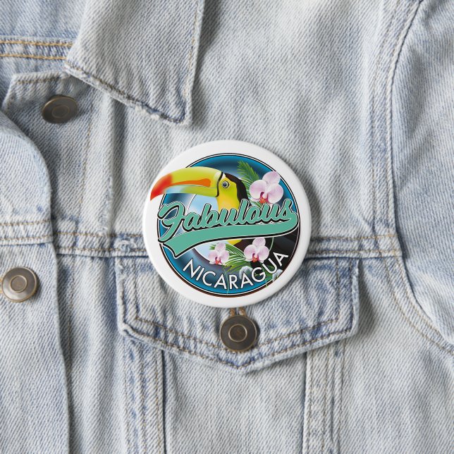 Bóton Redondo 7.62cm Fabuloso logótipo nicaraguense (In Situ)