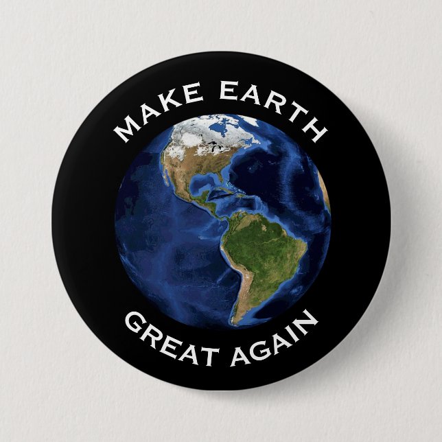 Bóton Redondo 7.62cm "Faça o excelente da terra outra vez" com terra (Frente)