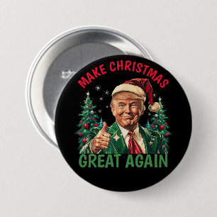 Bóton Redondo 7.62cm Faça o Excelente de Natal de novo, Trump Christmas