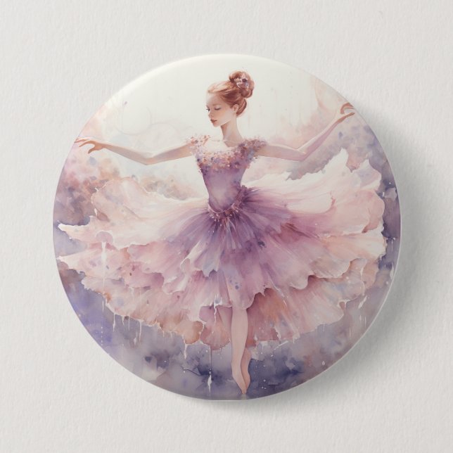 Bóton Redondo 7.62cm Fada do Açúcar do Ballet Quebra-Nozes  (Frente)