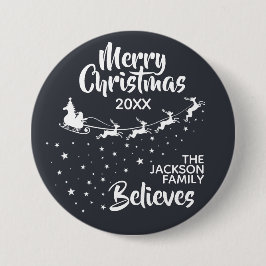 Bóton Redondo 7.62cm Família de Papais noeis de Natal