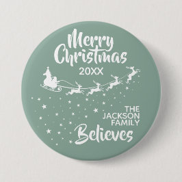 Bóton Redondo 7.62cm Família de Papais noeis de Natal