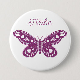 Bóton Redondo 7.62cm Favor da Festa de aniversário da Borboleta Retroat