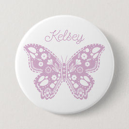 Bóton Redondo 7.62cm Favor da Festa de aniversário da Borboleta Retroat