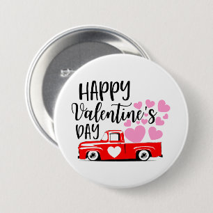 Bóton Redondo 7.62cm Feliz Dia dos Namorados Caminhão country fofo