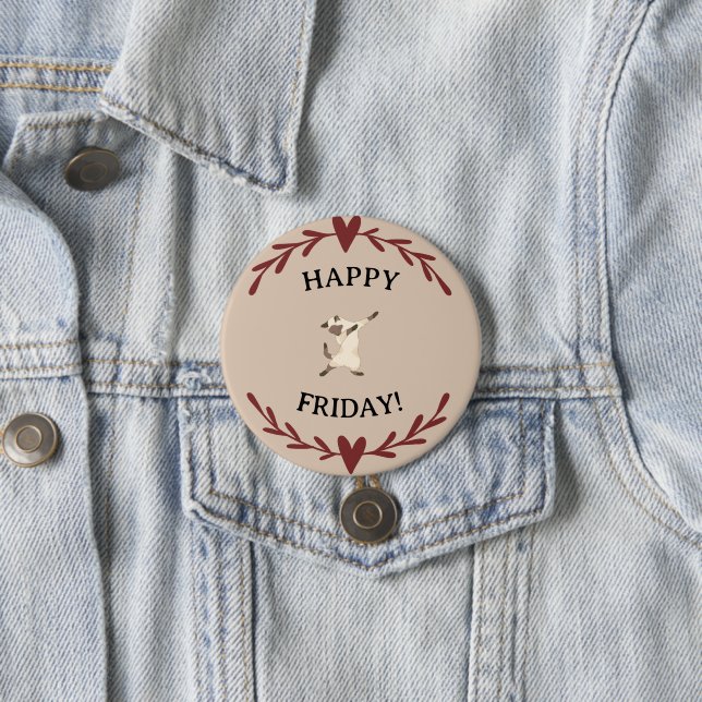 Bóton Redondo 7.62cm Feliz Sexta-Feira com Siamês! (In Situ)