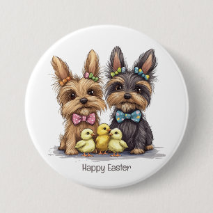 Bóton Redondo 7.62cm Felz pascoa Yorkshire Terrier Dogs