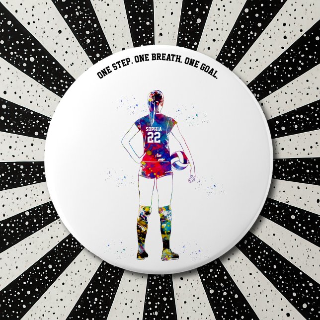 Bóton Redondo 7.62cm Female Volleyball Player (Criador carregado)