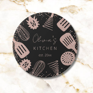 Bóton Redondo 7.62cm Ferramentas de Cozinha Personalizadas com Brilho e