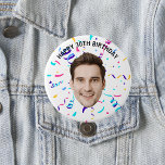 Bóton Redondo 7.62cm Festa de aniversário de face personalizada 30 de 4<br><div class="desc">Botão de Festa de aniversário Personalizado Face 20 40th 50th 60</div>