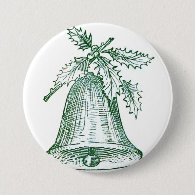 Bóton Redondo 7.62cm Festa de Natal com Holly (Frente)