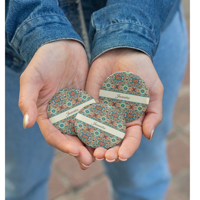 Bóton Redondo 7.62cm Fiesta Blooms personalizável (Criador carregado)