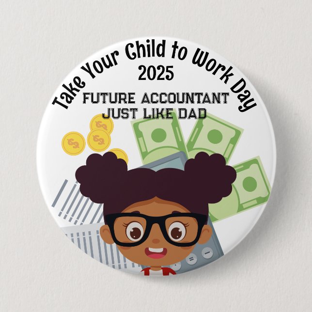 Bóton Redondo 7.62cm Finanças de uma garota personalizada levam seu fil (Frente)