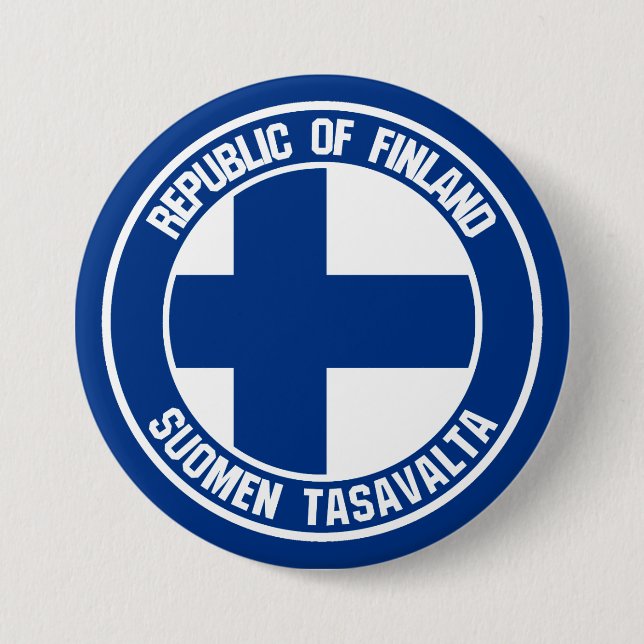 Bóton Redondo 7.62cm Finlândia Round Emblem (Frente)