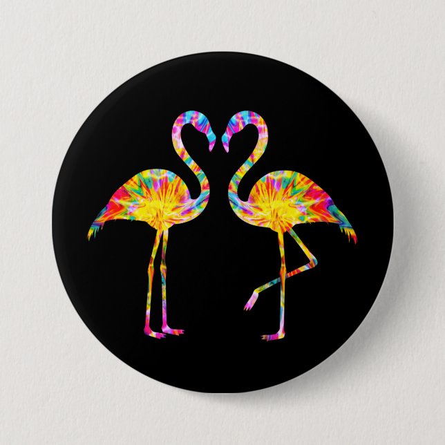 BÓTON REDONDO 7.62CM FLAMINGO TINTURA TIE DYE (Frente)