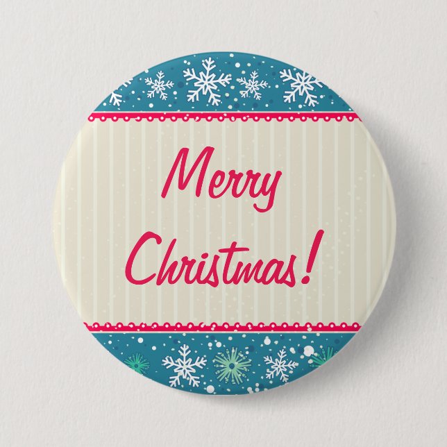 Bóton Redondo 7.62cm Flocos de neve personalizados e presentes (Frente)