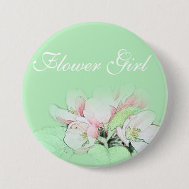 Bóton Redondo 7.62cm Flor de maçã de rosa claro bonito