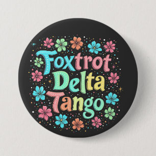 Bóton Redondo 7.62cm Floral Sutil Anti Trump 8647 Anti Maga