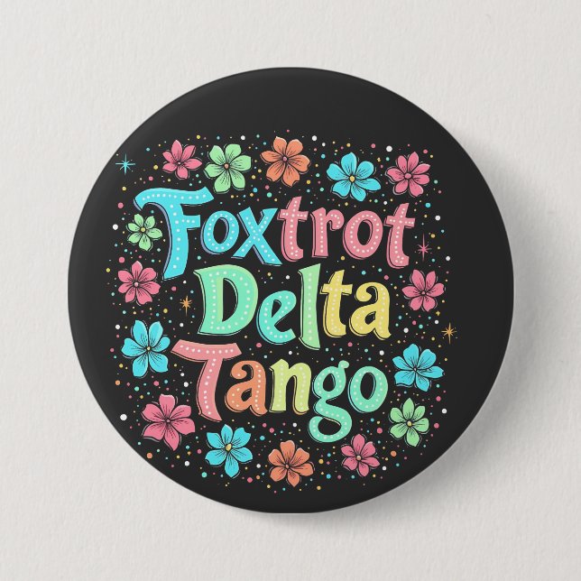 Bóton Redondo 7.62cm Floral Sutil Anti Trump 8647 Anti Maga (Frente)