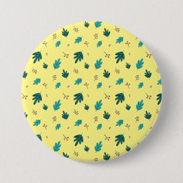 Bóton Redondo 7.62cm Folhas de Árvore Evergreen e Berries Red Holly