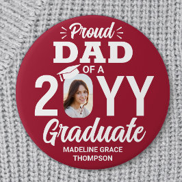 Bóton Redondo 7.62cm Formando Foto do Pai Ortoso Vermelho e Branco Mode