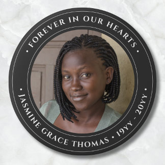 Bóton Redondo 7.62cm Foto Memorial Remembrance Tribute
