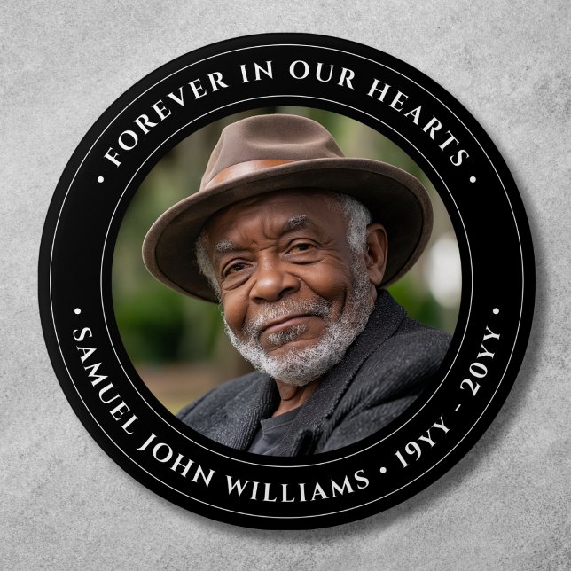 Bóton Redondo 7.62cm Foto Memorial Remembrance Tribute (Photo Memorial Button)