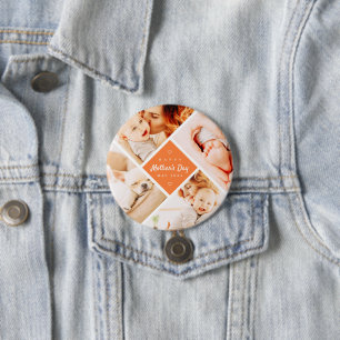 Bóton Redondo 7.62cm Foto personalizada do Dia de as mães simples e fel