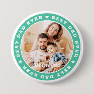 Bóton Redondo 7.62cm Foto personalizada do melhor Pai nunca moderno Sta