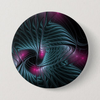 Bóton Redondo 7.62cm Fractal de Fantasia Colorida abstrato