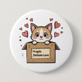 Bóton Redondo 7.62cm Fragile: Contains Love