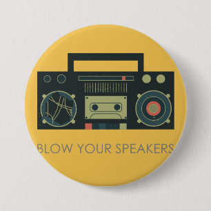 Bóton Redondo 7.62cm Funda seus auto-falante - estilo do boombox