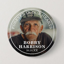 Bóton Redondo 7.62cm Funeral para sempre em nossos corações | Foto de m