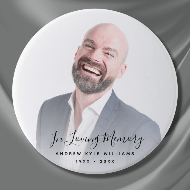 Bóton Redondo 7.62cm Funeral Personalizada do tributo Memorial Personal (Photo Memorial Buttons)