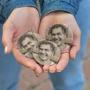 Bóton Redondo 7.62cm Funeral Personalizado   Aniversário   Foto da famí