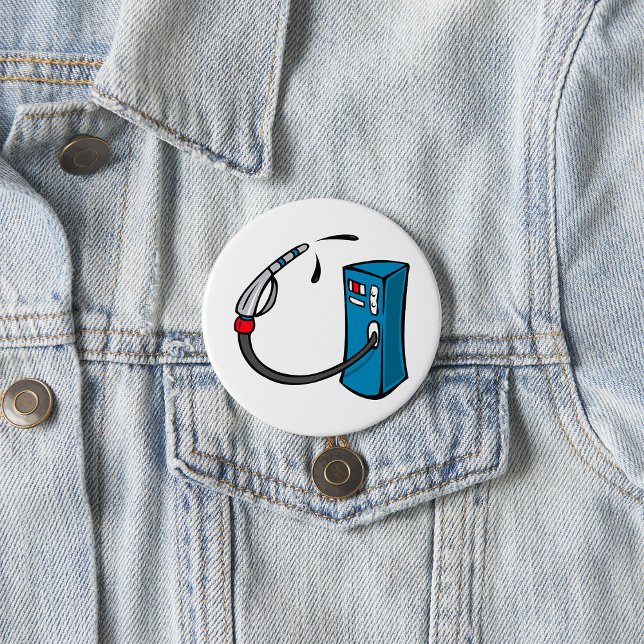 Bóton Redondo 7.62cm Funny Gas Pump Fuel Station (Criador carregado)