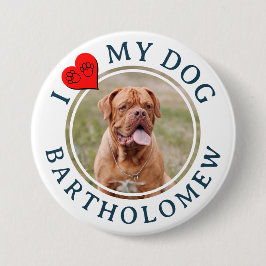 Bóton Redondo 7.62cm Furbaby Personalizado EU AMO MEU CÃO