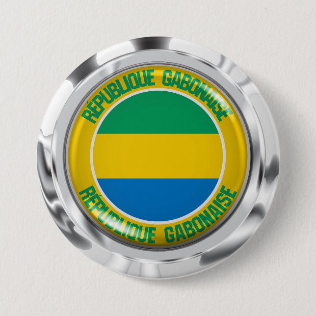 Bóton Redondo 7.62cm Gabon Round Emblem (Frente)