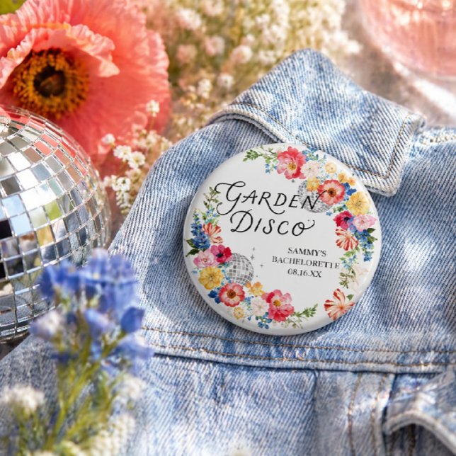 Bóton Redondo 7.62cm Garden Disco Bachelorette Button Pin (Criador carregado)