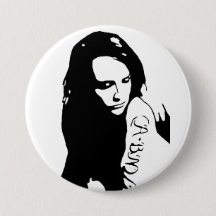 Bóton Redondo 7.62cm Garota Tatuada